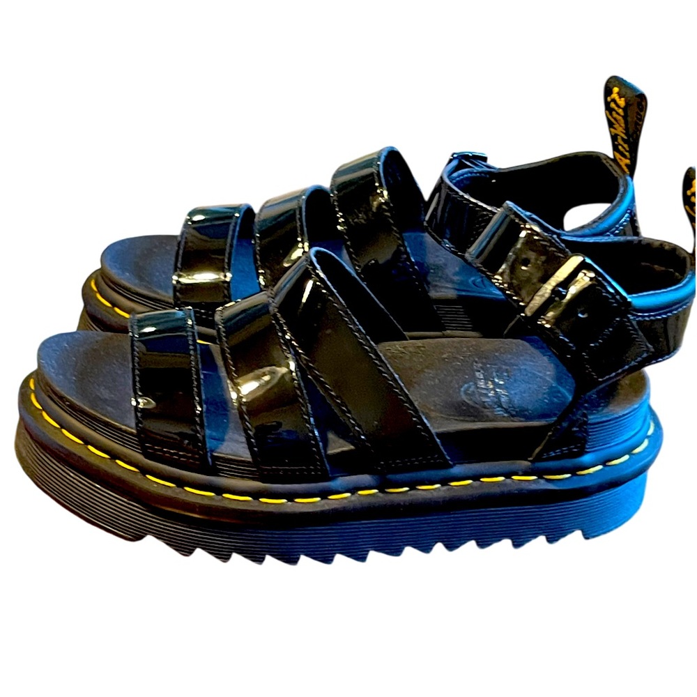 Dr. Marten Blaire Patent Leather Strap Sandals, EUC.
